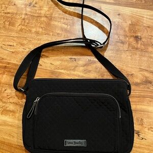 Vera Bradley Black Quilted Messenger Bag